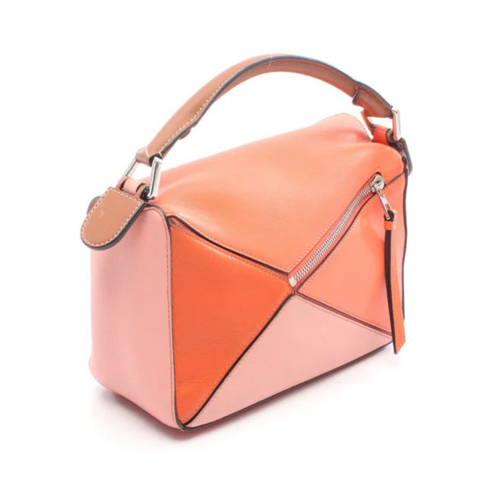 Loewe Orange Handbag Leather Bag Pink Puzzle Orange Pink